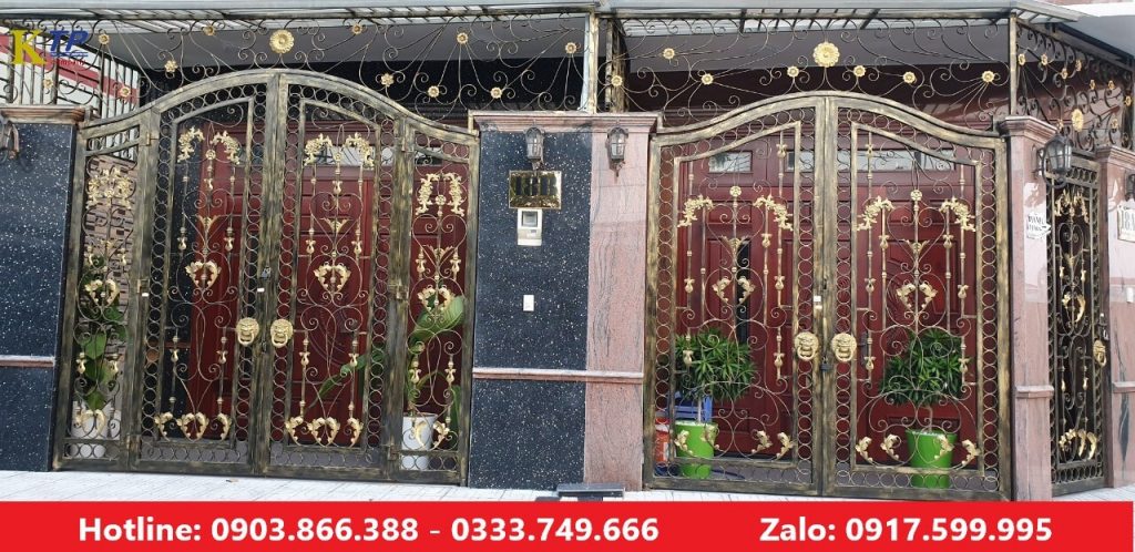Cổng sắt uốn hoa văn đẹp
