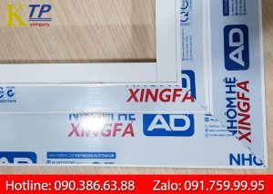 Mẫu góc nhôm xingfa AD màu trắng