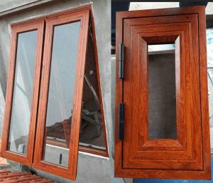 Mẫu cửa nhôm Xingfa màu vân gỗ đẹp cao cấp