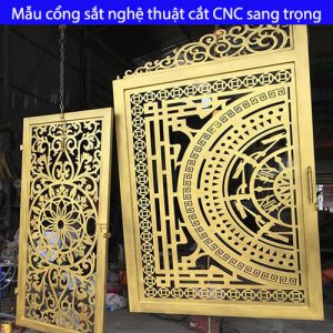 Mẫu cổng sắt nghệ thuật cắt CNC sang trọng