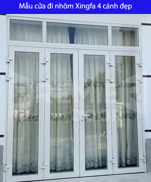 Mẫu cửa đi nhôm Xingfa 4 cánh đẹp