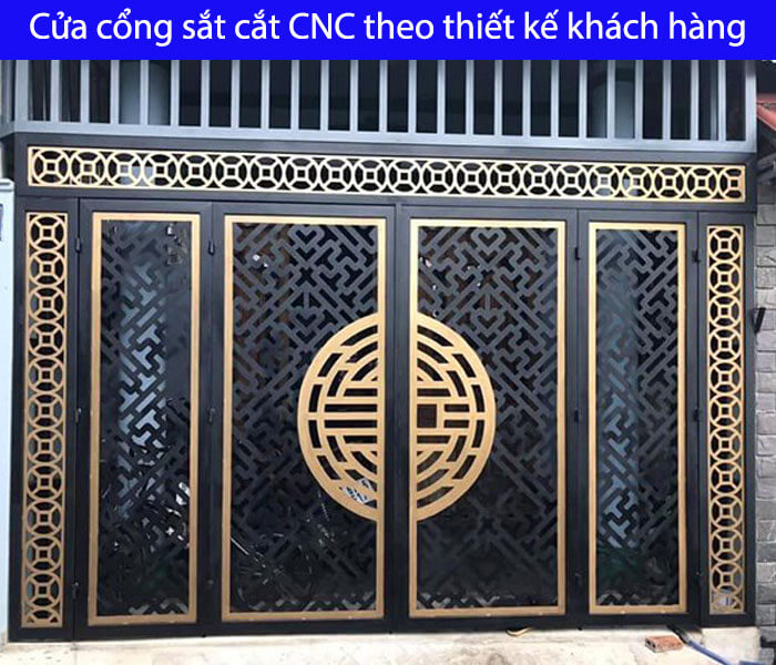 Cửa cổng sắt cắt CNC theo thiết kế khách hàng