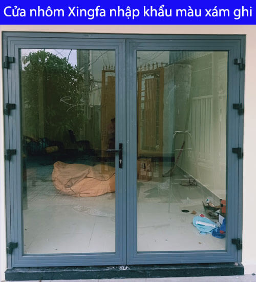 Cửa nhôm Xingfa nhập khẩu tem đỏ chính hãng màu xám ghi