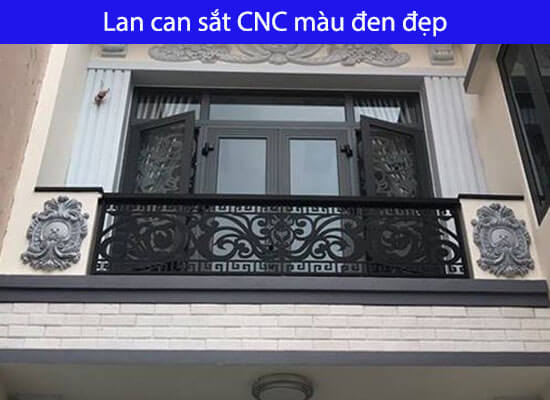 Lan can sắt CNC màu đen đẹp