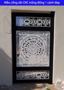Mẫu cổng sắt CNC trống đồng 1 cánh đẹp