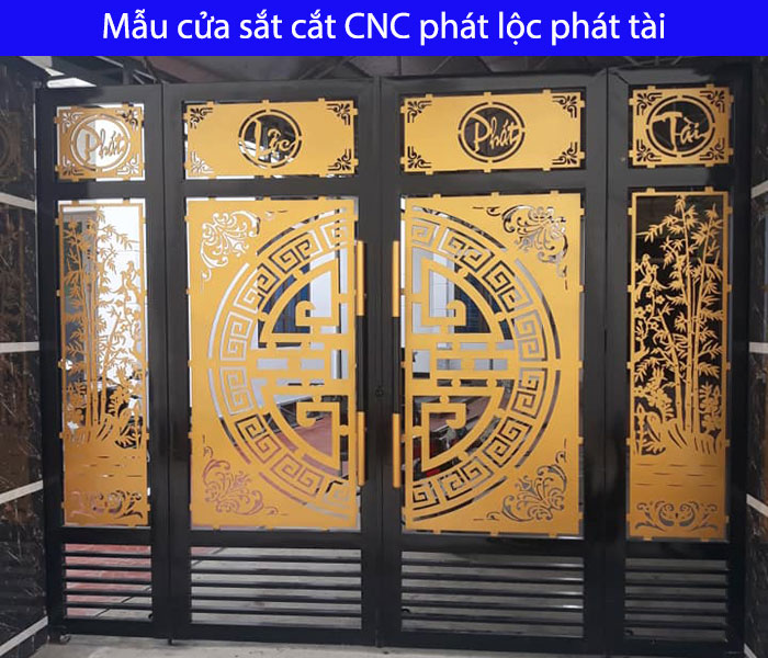 Mẫu cửa sắt cắt CNC phát tài phát lộc