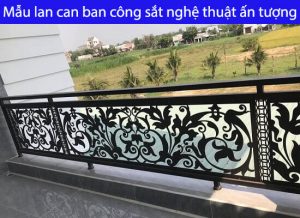 Mẫu lan can ban công sắt nghệ thuật ấn tượng