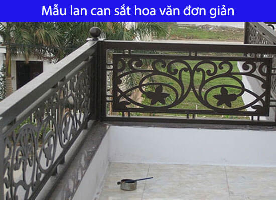 Mẫu lan can sắt hoa văn đơn giản