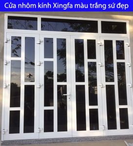 Cửa nhôm kính Xingfa màu trắng sứ đẹp