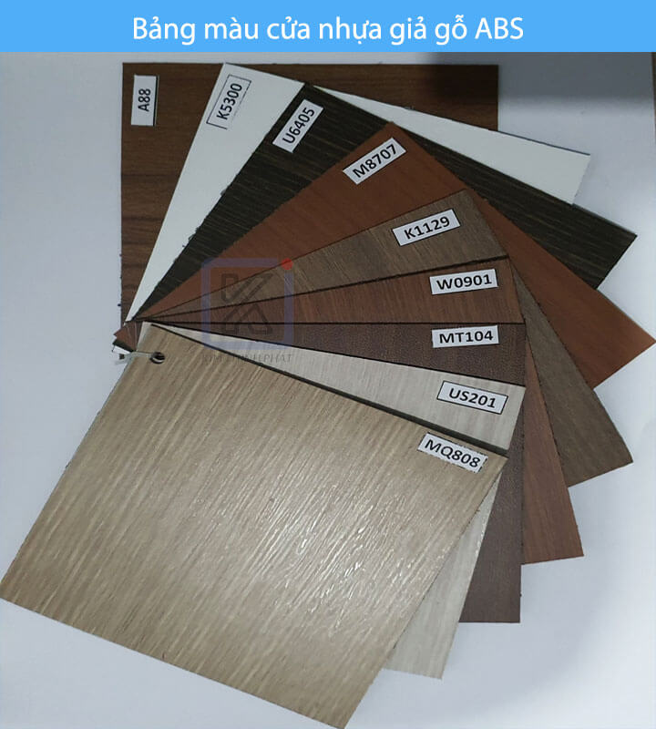 Bảng màu cửa nhựa giả gỗ ABS