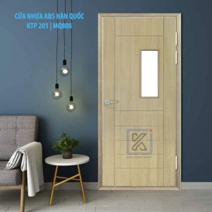 Cửa nhựa giả gỗ Hàn Quốc có kính KTP201.MQ808