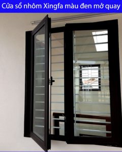 Cửa sổ nhôm Xingfa màu đen mở quay