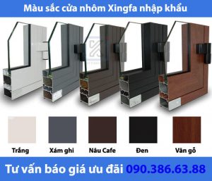 Màu sắc cửa nhôm Xingfa nhập khẩu