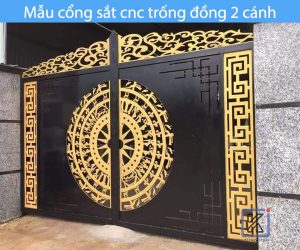 Mẫu cổng sắt cnc trống đồng 2 cánh