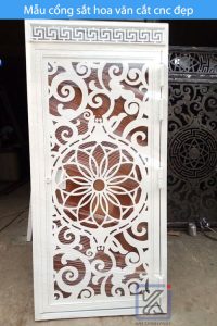 Mẫu cổng sắt hoa văn cnc đẹp