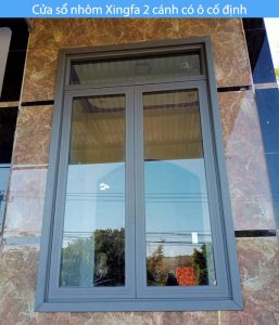 Cửa nhôm Xingfa 2 cánh có ô cố định