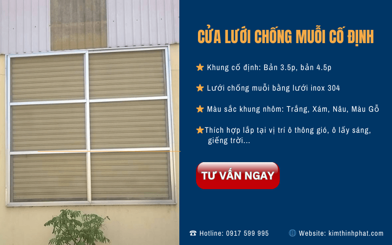 Cửa lưới chống muỗi cố định