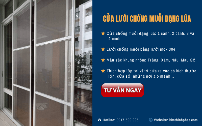 Cửa lưới chống muỗi dạng lùa