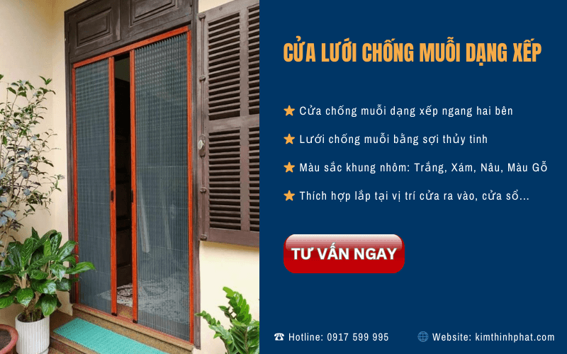 Cửa lưới chống muỗi dạng xếp