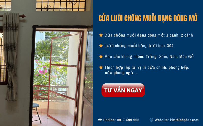 Cửa lưới chống muỗi dạng đóng mở