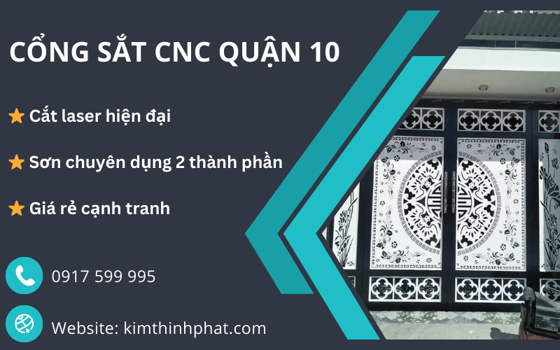 Thi công cổng sắt CNC tại quận 10
