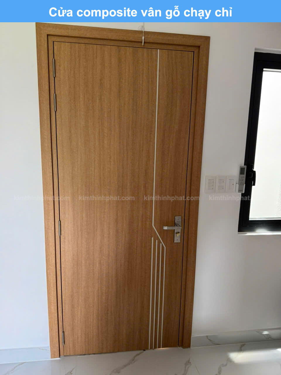 Cửa composite vân gỗ chạy chỉ