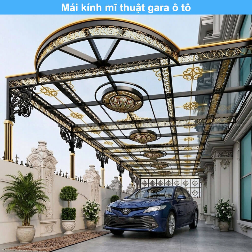 Mái kính mĩ thuật gara ô tô